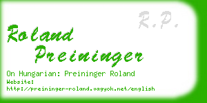 roland preininger business card